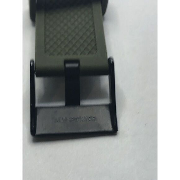 Diesel Watch Parts 2 Piece Silicone Half Band Only Clasp Army Green 22mm PY205 - Picture 5 of 8